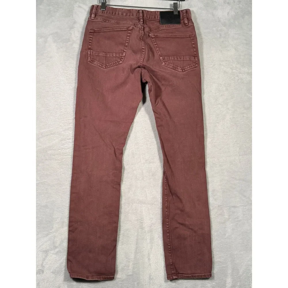Roark Jeans Mens 30x30 Brown Red Hwy 133 Slim Straight‎ Broken Twill